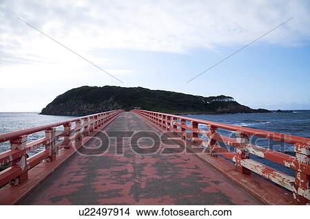 Picture - Oshima Island and Oshima island bridge, Fukui Prefecture, Honshu, Japan. Fotosearch