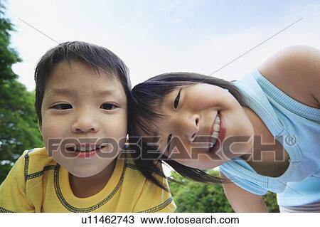 Portrait of Boy and Girl View Large Photo Image Stock Image - Portrait of Boy and Girl. Fotosearch