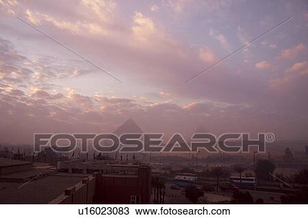 Pyramids at dawn, Giza, Egypt View Large Photo Image Stock Image - Pyramids at dawn, Giza, Egypt. Fotosearch