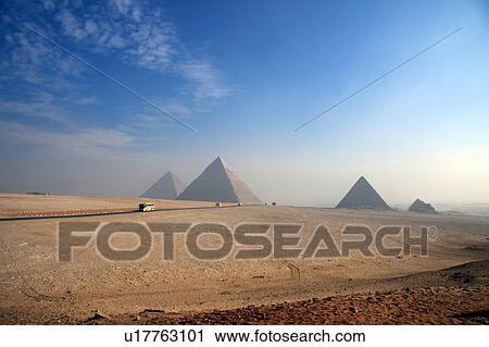 Stock Image - Pyramids, Giza, Egypt. Fotosearch