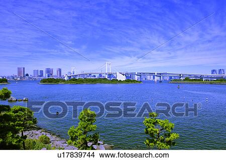 Picture - Rainbow Bridge Over the Bay. Fotosearch