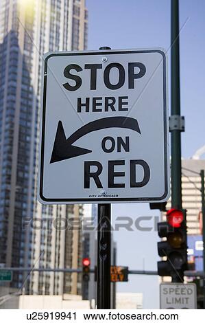 Stock Image - Road sign, Chicago, Illinois, USA. Fotosearch