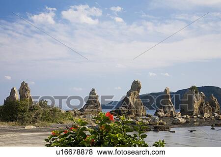 Stock Photo - Rock formations, Wakayama Prefecture, Honshu, Japan. Fotosearch