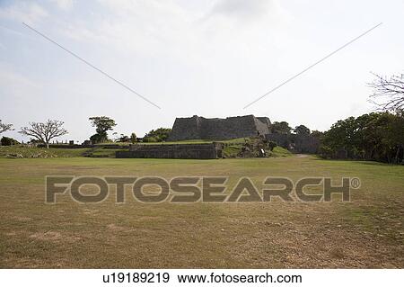 Stock Photo - Ruin of Nakagusuku castle, Okinawa Prefecture, Japan. Fotosearch