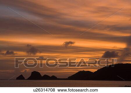Stock Photo - Sea and sky at dusk, Okinawa Prefecture, Japan. Fotosearch