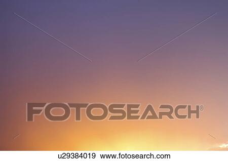 Stock Photo - Sky at dusk, Kanagawa Prefecture, Honshu, Japan. Fotosearch