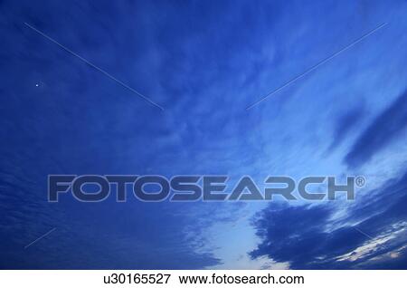 Stock Photo - Sky at dusk, Kanagawa Prefecture, Honshu, Japan. Fotosearch
