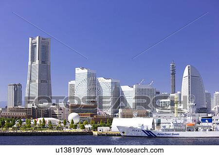 Skyline of Minatomirai, Yokohama City and Mt. Fuji, Kanagawa Prefecture, Honshu, Japan View Large Photo Image Stock Photography - Skyline of Minatomirai, Yokohama City and Mt. Fuji, Kanagawa Prefecture, Honshu, Japan. Fotosearch