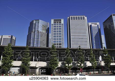 Stock Image - Skyline of Shinagawa Ward, Tokyo Prefecture, Honshu, Japan. Fotosearch