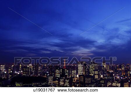 Skyline of Tokyo at night, Tokyo Prefecture, Honshu, Japan View Large Photo Image Stock Photo - Skyline of Tokyo at night, Tokyo Prefecture, Honshu, Japan. Fotosearch