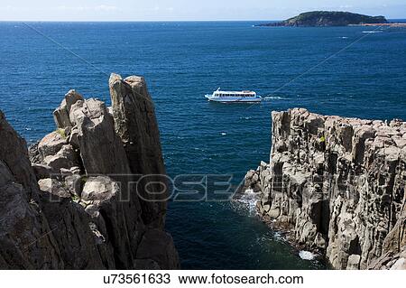 Tojinbo E Oshima Ilha Fukui Prefecture Honshu Japao Banco De Imagem U Fotosearch