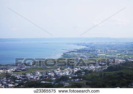 Townscape from Nakagusuku castle, Okinawa Prefecture, Japan View Large Photo Image Stock Photography - Townscape from Nakagusuku castle, Okinawa Prefecture, Japan. Fotosearch