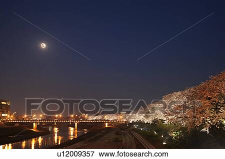 Treelined Asuwa river at night, Fukui Prefecture, Honshu, Japan View Large Photo Image Stock Photo - Treelined Asuwa river at night, Fukui Prefecture, Honshu, Japan. Fotosearch