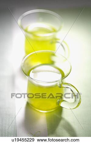 Stock Photo - Two glasses of green tea. Fotosearch