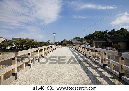Stock Photography - Umenohashi Bridge over Asanogawa river, Ishikawa Prefecture, Honshu, Japan. Fotosearch