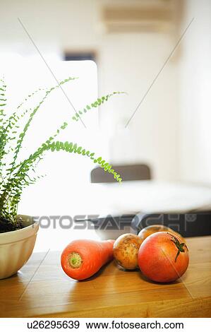 Stock Photo - Vegetables on Kitchen Counter. Fotosearch