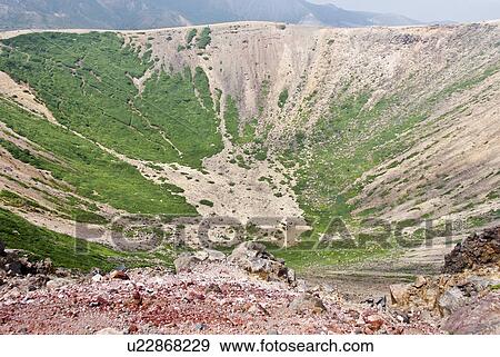 Volcanic Crater View Large Photo Image Stock Photo - Volcanic Crater. Fotosearch