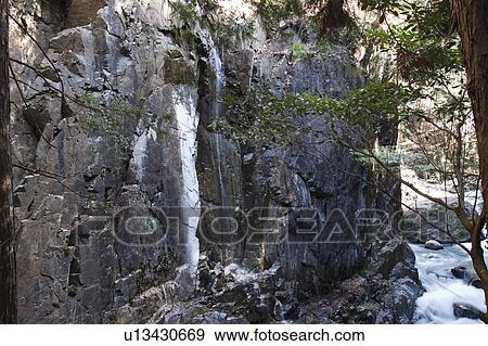 Waterfall in the Valley View Large Photo Image Stock Photo - Waterfall in the Valley. Fotosearch