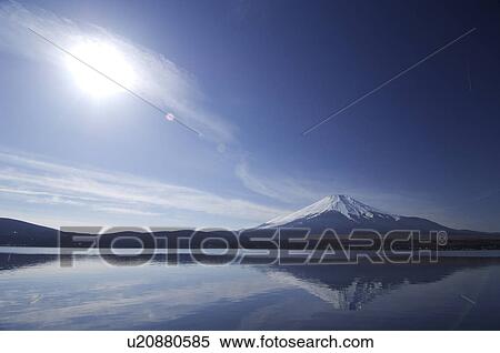 Stock Photography - Yamanaka lake and Mt. Fuji. Fotosearch