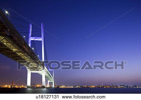 Yokohama Bay Bridge at dusk, Kanagawa Prefecture, Honshu, Japan View Large Photo Image Stock Image - Yokohama Bay Bridge at dusk, Kanagawa Prefecture, Honshu, Japan. Fotosearch