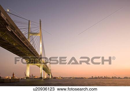 Yokohama Bay Bridge at dusk, Kanagawa Prefecture, Honshu, Japan View Large Photo Image Stock Image - Yokohama Bay Bridge at dusk, Kanagawa Prefecture, Honshu, Japan. Fotosearch