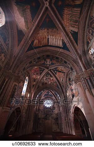 Interior of Romanesque Basilica of Santa Caterina. with vaulted, ribbed ceiling and walls frescoed, and central nave, Galatina, Salento, Puglia, Southern Italy View Large Photo Image Stock Image - Interior of Romanesque Basilica of Santa Caterina. with vaulted, ribbed ceiling and walls frescoed, and central nave, Galatina, Salento, Puglia, Southern Italy. Fotosearch