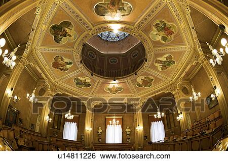View of octagonal ceiling of Sala del Consiglio, Perugia, with central oculus, and eight frescoes of mythical female figures, representing towns of Umbria View Large Photo Image Stock Photograph - View of octagonal ceiling of Sala del Consiglio, Perugia, with central oculus, and eight frescoes of mythical female figures, representing towns of Umbria. Fotosearch