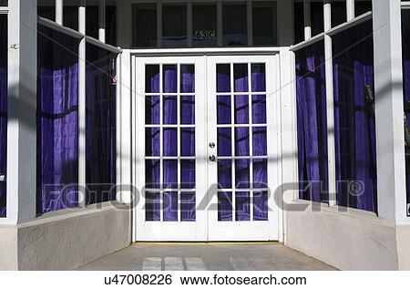 Arizona, Bisbee, USA, April 6, 2015, white doorway and purple drapes View Large Photo Image Stock Photograph - Arizona, Bisbee, USA, April 6, 2015, white doorway and purple drapes. Fotosearch