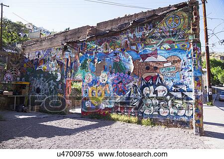 Stock Photography - Arizona, Bisbee, USA, April 6, 2015, graffiti. Fotosearch
