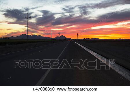 Arizona, Tucson, USA, April 5, 2015, sunset on Arizona highway View Large Photo Image Stock Image - Arizona, Tucson, USA, April 5, 2015, sunset on Arizona highway. Fotosearch