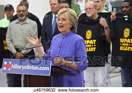 HENDERSON, NV - OCTOBER 14, 2015: Democratic U. S. presidential candidate & former Secretary of State Hillary Clinton speaks at International Union of Painters and Allied Trades (IUPAT) training center View Large Photo Image Stock Image - HENDERSON, NV - OCTOBER 14, 2015: Democratic U. S. presidential candidate & former Secretary of State Hillary Clinton speaks at International Union of Painters and Allied Trades (IUPAT) training center. Fotosearch