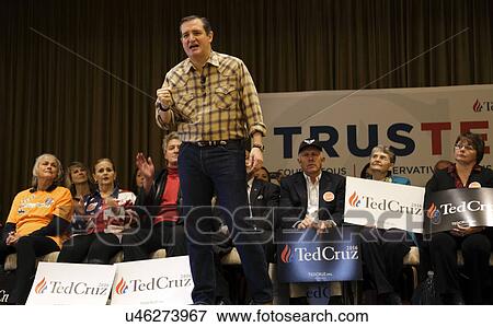 LAS VEGAS, NEVADA, DECEMBER 17, 2015: Republican Presidential candidate Sen. Ted Cruz, R-Texas, speaks during Presidential Nevada rally at Siena Community Ballroom, Las Vegas, NV with supporters standing behind him with signs View Large Photo Image Stock Photo - LAS VEGAS, NEVADA, DECEMBER 17, 2015: Republican Presidential candidate Sen. Ted Cruz, R-Texas, speaks during Presidential Nevada rally at Siena Community Ballroom, Las Vegas, NV with supporters standing behind him with signs. Fotosearch