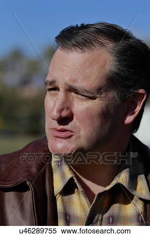 Stock Photography - LAS VEGAS, NEVADA, DECEMBER 17, 2015: Closeup profile of Republican Presidential candidate Sen. Ted Cruz, R-Texas, interviewed at Presidential rally at Siena Community Ballroom, Las Vegas, NV. Fotosearch