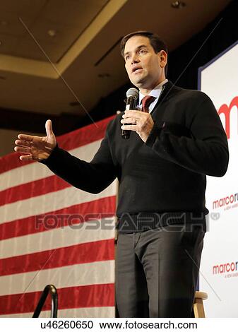 Stock Image - LAS VEGAS, NV - DECEMBER 14: Republican Presidential candidate Florida Senator Marco Rubio speaks during a campaign rally at the Renaissance Las Vegas on December 14, 2015 in Las Vegas, Nevada.. Fotosearch