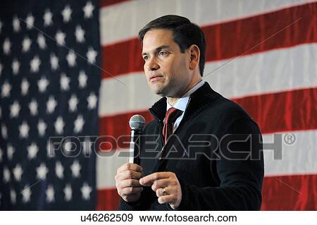 Stock Photo - LAS VEGAS, NV - DECEMBER 14: Republican Presidential candidate Florida Senator Marco Rubio speaks during a campaign rally at the Renaissance Las Vegas on December 14, 2015 in Las Vegas, Nevada.. Fotosearch