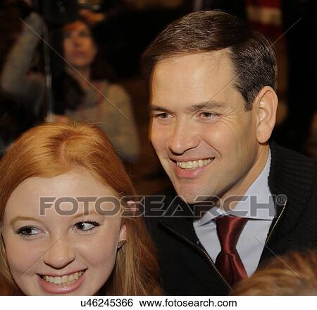 Stock Photograph - LAS VEGAS, NV - DECEMBER 14: Republican Presidential candidate Senator Marco Rubio poses for camera at campaign rally at the Renaissance Las Vegas on December 14, 2015 in Las Vegas, Nevada.. Fotosearch