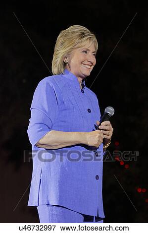 LAS VEGAS, NV - OCTOBER 14, 2015: Hillary Clinton, former U. S. secretary of state and 2016 Democratic presidential candidate, speaks at Hillary for America Nevada Rally, Springs Preserve Amphitheater View Large Photo Image Stock Photo - LAS VEGAS, NV - OCTOBER 14, 2015: Hillary Clinton, former U. S. secretary of state and 2016 Democratic presidential candidate, speaks at Hillary for America Nevada Rally, Springs Preserve Amphitheater. Fotosearch