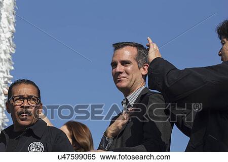 Stock Photography - Los Angeles, California, USA, January 19, 2015, 30th annual Martin Luther King Jr. Kingdom Day Parade, Mayor Eric Garcetti. Fotosearch