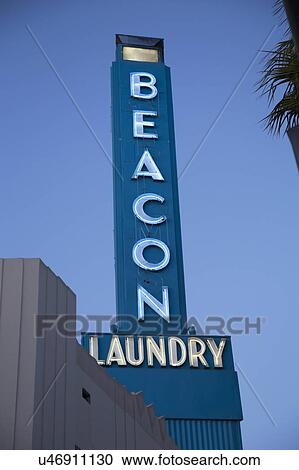 Los Angeles, California, USA, May 1, 2015, Beacon Laundry vintage neon sign, Culver City View Large Photo Image Stock Image - Los Angeles, California, USA, May 1, 2015, Beacon Laundry vintage neon sign, Culver City. Fotosearch