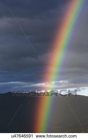 Oak View, California, USA, March 1, 2015, full rainbow over rain storm in Ojai Valley View Large Photo Image Stock Image - Oak View, California, USA, March 1, 2015, full rainbow over rain storm in Ojai Valley. Fotosearch