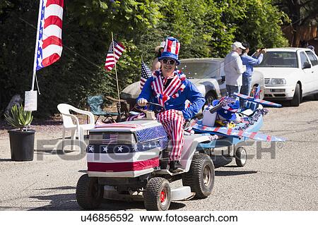 Stock Image - Oak View, California, USA, May 24, 2015, Memorial Day Parade, with Uncle Sam. Fotosearch