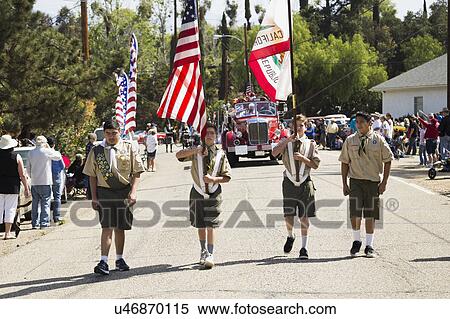 Oak View, California, USA, May 24, 2015, boyscouts honor guard lead Memorial Day Parade View Large Photo Image Stock Photography - Oak View, California, USA, May 24, 2015, boyscouts honor guard lead Memorial Day Parade. Fotosearch