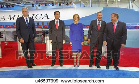 REAGAN PRESIDENTIAL LIBRARY, SIMI VALLEY, LA, CA - SEPTEMBER 16, 2015, Air Force One Background features (L to R) Jeb Bush, Scott Walker, Carly Fiorina, John Kasich, Chris Christie. View Large Photo Image Stock Photo - REAGAN PRESIDENTIAL LIBRARY, SIMI VALLEY, LA, CA - SEPTEMBER 16, 2015, Air Force One Background features (L to R) Jeb Bush, Scott Walker, Carly Fiorina, John Kasich, Chris Christie.. Fotosearch