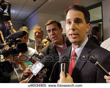 Stock Photography - REAGAN PRESIDENTIAL LIBRARY, SIMI VALLEY, LA, CA - SEPTEMBER 16, 2015 Gov. Scott Walker interviewed during the presidential debates at the Reagan Library. Fotosearch