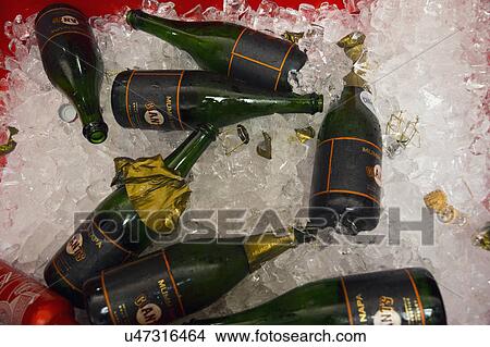 Picture - San Francisco, California, USA, October 16, 2014, AT&T Park, baseball stadium, SF Giants versus St. Louis Cardinals, National League Championship Series (NLCS), Champagne celebration. Fotosearch