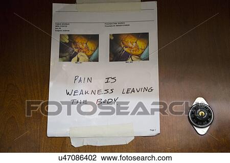 Stock Image - San Francisco, California, USA, October 16, 2014, AT&T Park, baseball stadium, locker room with symbol of Tommy John surgery Hunter Strickland, (NLCS). Fotosearch