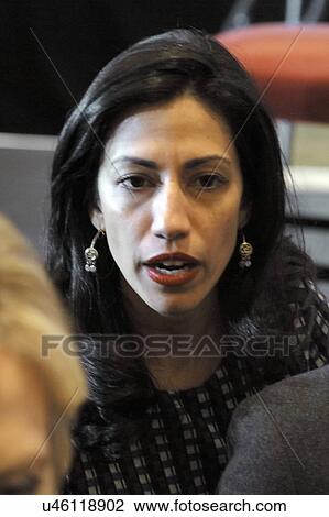 Stock Image - SAN GABRIEL, LA, CA - JANUARY 7, 2016, Hillary Clinton advisor Huma Abedin at Presidential rally for Hillary Clinton at the Asian American and Pacific Islander (AAPI) members.. Fotosearch