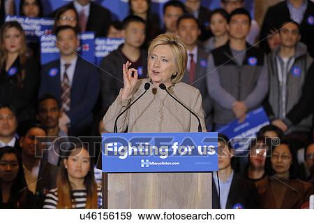 Stock Photo - SAN GABRIEL, LA, CA - JANUARY 7, 2016, Democratic Presidential candidate Hilla. Fotosearch