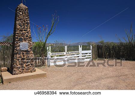 Picture - Tombstone, Arizona, USA, April 6, 2015, Boot Hill Cemetery, old western town home of Doc Holliday and Wyatt Earp and Gunfight at the O. K. Corral. Fotosearch
