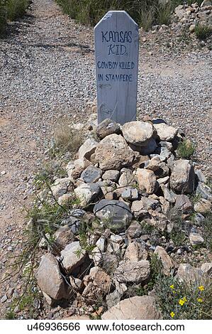 Stock Photograph - Tombstone, Arizona, USA, April 6, 2015, Boot Hill Cemetery, old western town home of Doc Holliday and Wyatt Earp and Gunfight at the O. K. Corral. Fotosearch